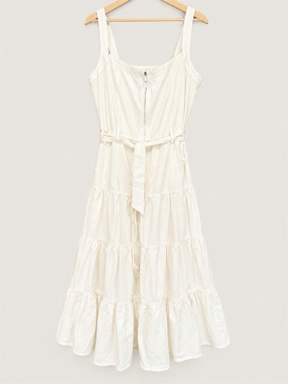 NWT Aqua Cream Tiered Maxi Dress with Waist Tie XL